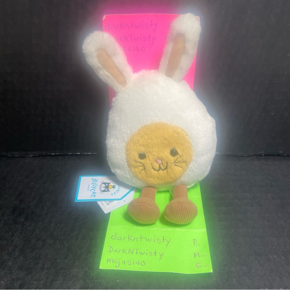BNWT ONE (1) JELLYCAT AMUSEABLE BUNNY EGG PURCHASE RECEIPT BY REQUEST